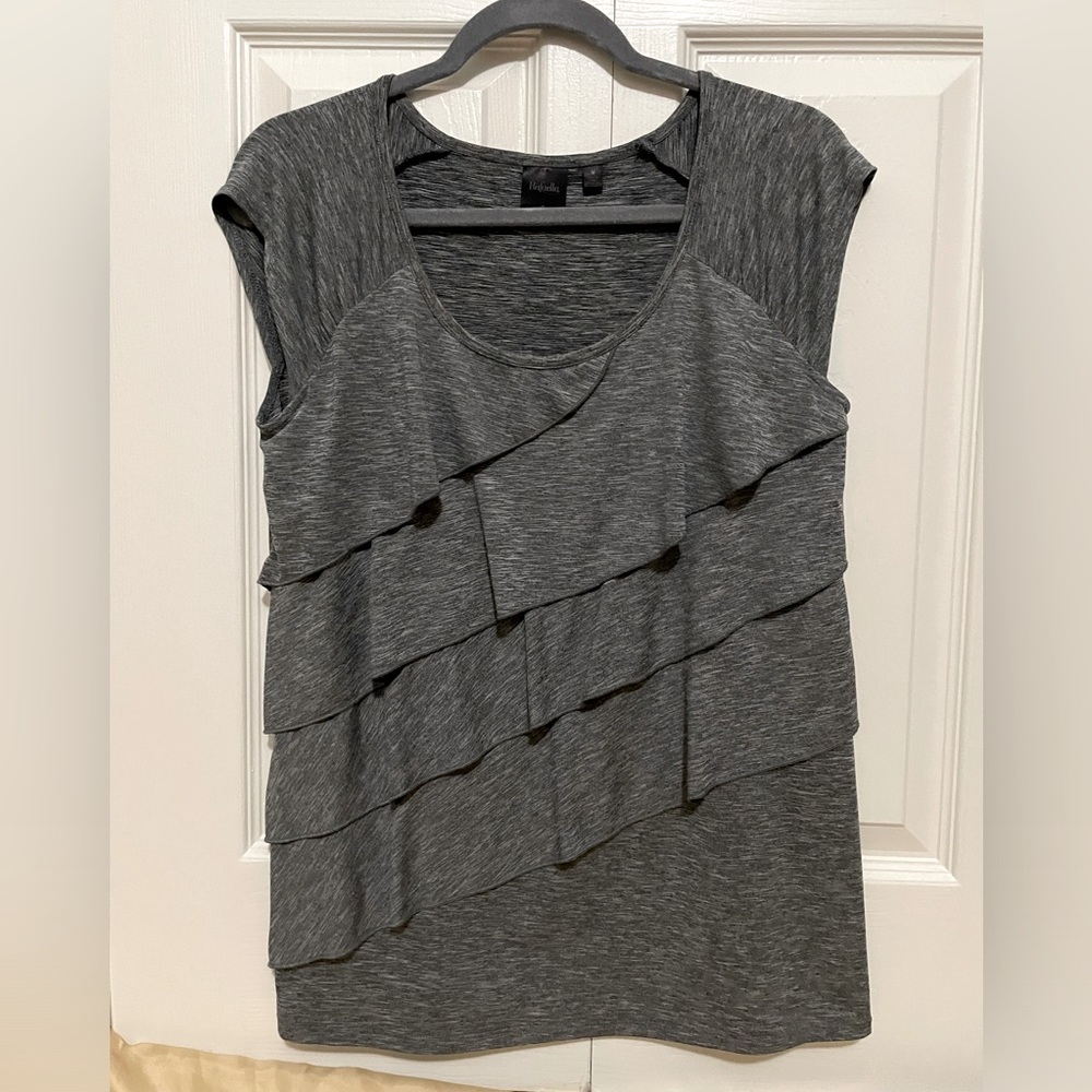 Rafaela Sleeveless layered top Heather Gray